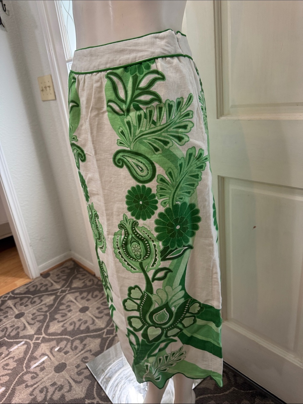 Farm Rio Color  Festival Linen Midi Skirt Size XSMALL - Picture 6 of 14